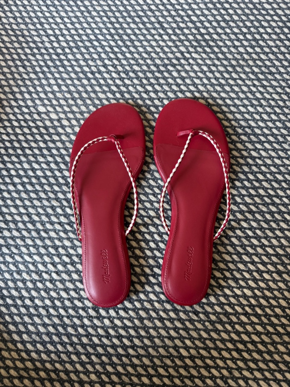 Madewell Red Braided-Strap Slide Sandals